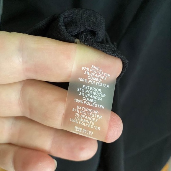 New w/  Tag Karl Lagerfeld Long Sleeve Black Blouse w/ White Frilly Cuffs - Picture 7 of 7